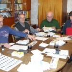 8Q7SP Central QSL Bureau in action. L-R SP6IXF, SP6AEG, SP6EQZ, SP6JIU